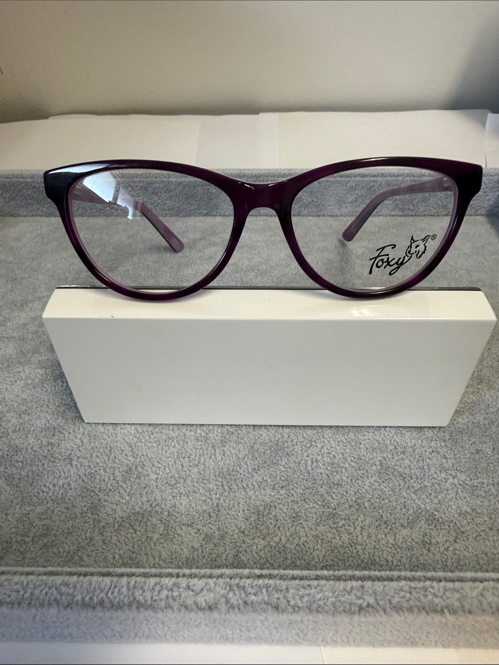 NWOT Foxy Molly Purple PLO Women's Cat-Eye Glasses frames Eyesize 51